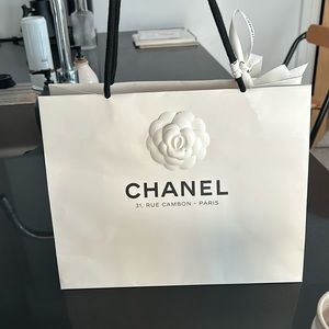 Chanel 31 Rue Cambon White Paper Bag